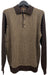 Cigar Couture 3 Button Pullover Polo Sweater Brown