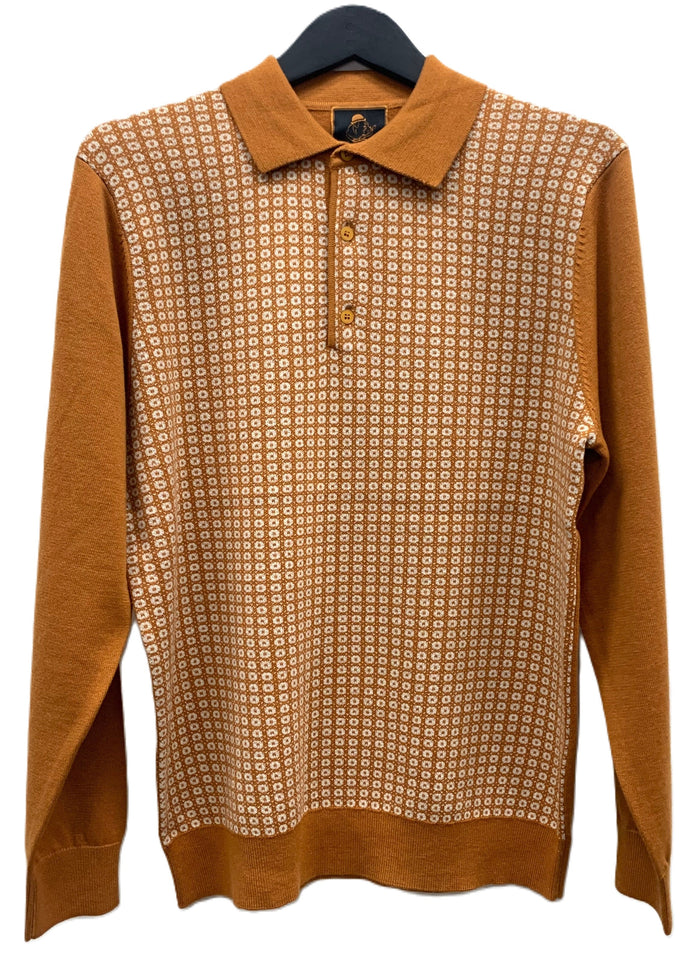 Cigar Couture 3 Button Pullover Polo Sweater Clay