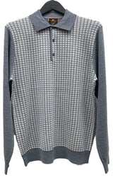 Cigar Couture 3 Button Pullover Polo Sweater Gray