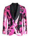 1 Button Reversible Sequin Blazers In Fuchsia and Black Cheap Prom Tuxedos