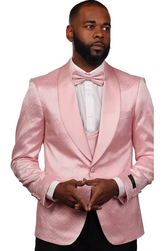 Vitali 3Pc Tuxedo With Bowtie M1029-PINK
