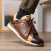 Marco Di Milano Portici Men's Shoes Orix & Brown Exotic Lizard / Crocodile Casual Sneakers