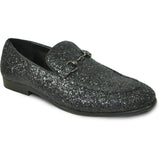 Bravo Mens Modern Glitter Sequin Prom Tuxedo Loafer in Black - Men's Dress Shoes