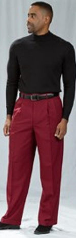 Pacelli Burgundy ~ Wine ~ Maroon Color Pleated Baggy Fit Dress Pants Unhemmed Unfinished Bottom Men'S Wide Leg Trousers - Cheap Priced Dress Slacks For Men On Sale