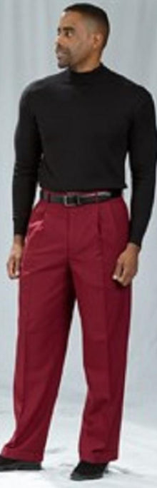 Pacelli Burgundy ~ Wine ~ Maroon Color Pleated Baggy Fit Dress Pants Unhemmed Unfinished Bottom Men'S Wide Leg Trousers - Cheap Priced Dress Slacks For Men On Sale