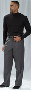 Pacelli Charcoal Pleated Baggy Fit Dress Pants Men's Wide Leg Trousers