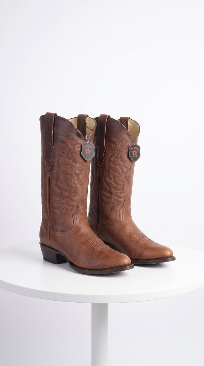 Men’s Brown Cowboy Boots, Classic Western Ranch Boots for Rodeo and Country Wear