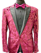 Paisley Fashion Fancy Floral Fashion Men's Blazer / Sport coat Slim Fit Tuxedo Looking Maroon