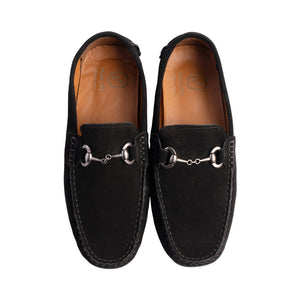 P000912- Palm Beach -Driving shoe Black Suede