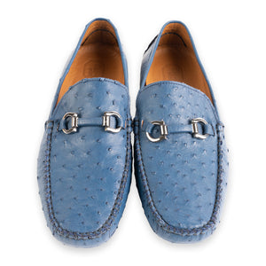 P01409 Palm Beach Genuine Ostrich Driver- Ocean Blue