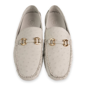 P014092 Palm Beach Genuine Ostrich Driver- White