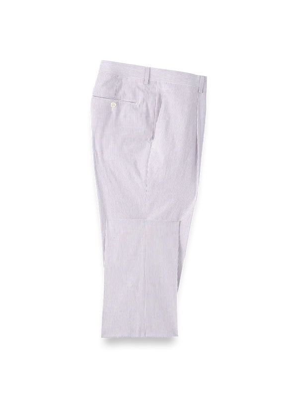 Mens Lavender Seersucker Suit Blazer + Pants Cotton Fabric - Summer Fabric in Purple color - Image 6