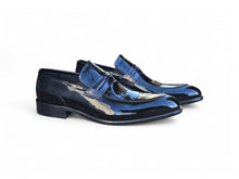 Carrucci Patent Leather Tuxedo Loafer Penny in Black & White