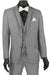 Mens Slim Vested Tuxedo Suit with Satin Trim in Light Grey