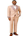 Peach Coral Salmon Prom Tuxedo - Perfect Wedding Suit Vested rhinestone sequin Lapelled