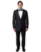 Mens Modern Wool Peak Trim Wedding Tuxedo in Charcoal