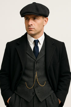 Brand New Quality Peaky Blinders Style Tweed Vested Peaky Blinders Suit - Peaky Blinders Outfit + Overcoat + Hat - Image 5