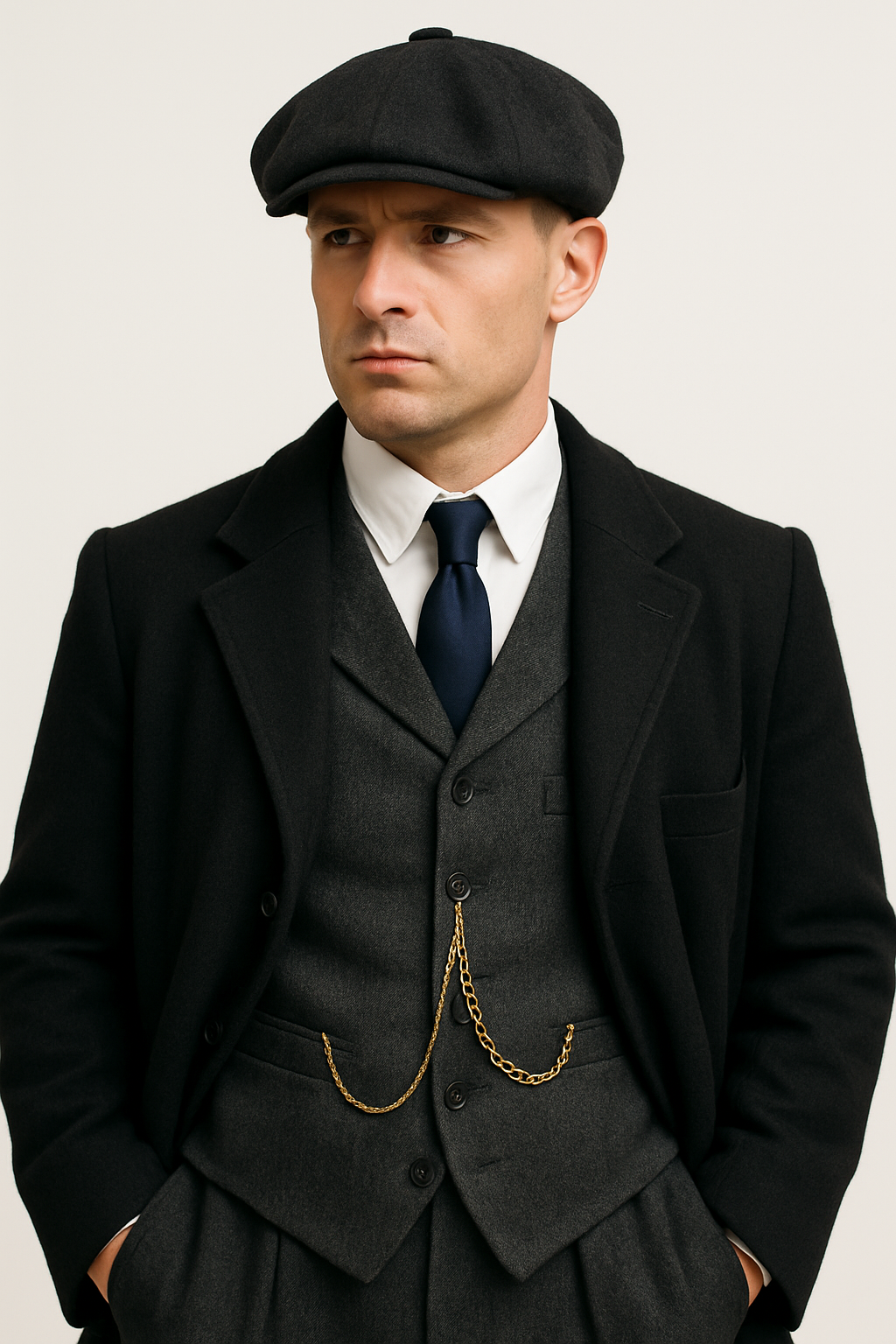 Brand New Quality Peaky Blinders Style Tweed Vested Peaky Blinders Suits - Peaky Blinders Outfit + Overcoat + Hat - Image 5