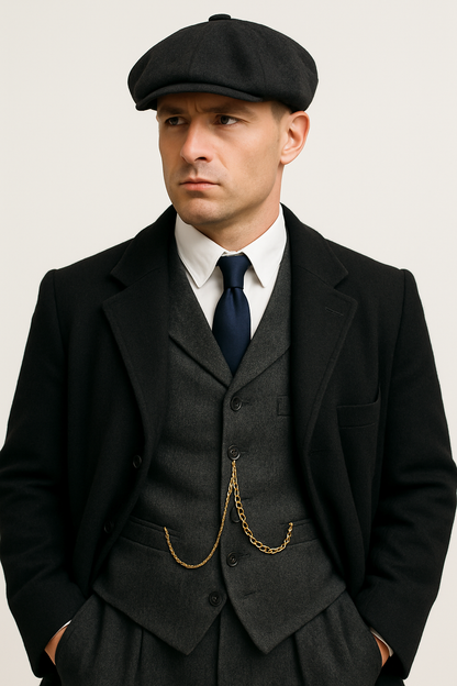 Brand New Quality Peaky Blinders Style Tweed Vested Peaky Blinders Suits - Peaky Blinders Outfit + Overcoat + Hat - Image 5