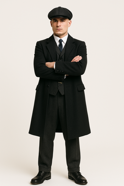 Brand New Quality Peaky Blinders Style Tweed Vested Peaky Blinders Suits - Peaky Blinders Outfit + Overcoat + Hat - Image 8