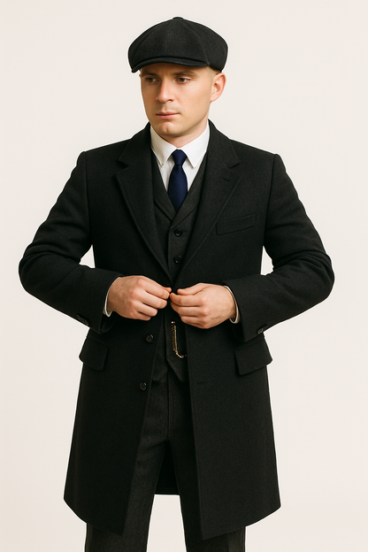 Brand New Quality Peaky Blinders Style Tweed Vested Peaky Blinders Suit - Peaky Blinders Outfit + Overcoat + Hat - Image 8