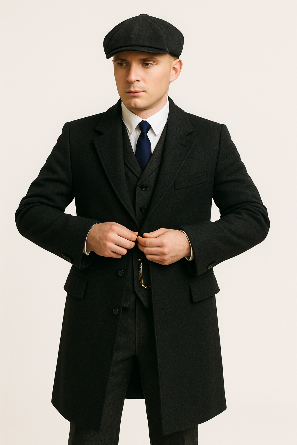 Brand New Quality Peaky Blinders Style Tweed Vested Peaky Blinders Suits - Peaky Blinders Outfit + Overcoat + Hat - Image 7