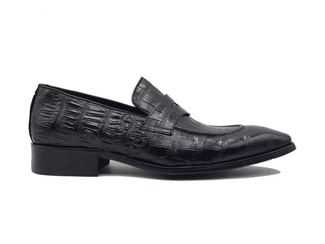 Carrucci Penny Loafer Features Alligator Embossed Calfskin