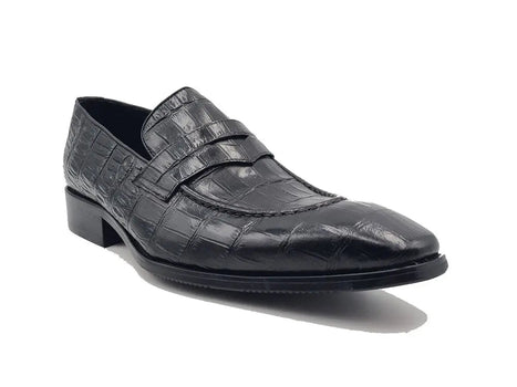 Carrucci Penny Loafer Features Alligator Embossed Calfskin