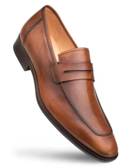 Calfskin Penny Loafer Cognac By Mezlan Made In Spain Brand  display picture 1