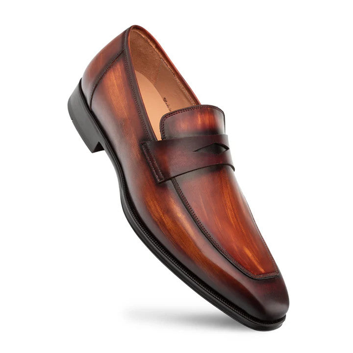 Avenue Rubber Sole Penny Loafer Cognac/Rust By Mezlan Made  display picture 3