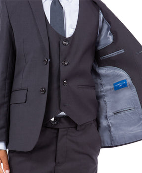 Perry Ellis Boys Suit Solid Dark Grey