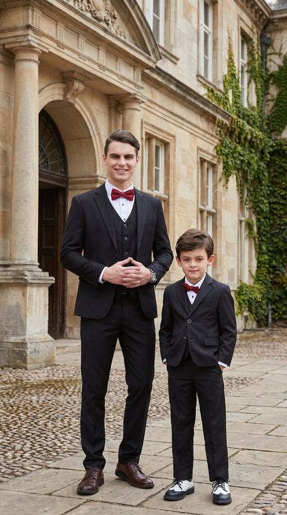 Dad And Son Black Matching wedding outfit Suits Perfect for toddler Suits wedding attire outfits