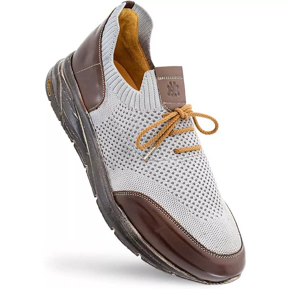 Mens Exotic Sneakers - Alligator Sneakers By Brand in Color Brown/Grey - Image 2