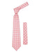 Trendy Pink Necktie Floral Design With Handkderchief Set - Men's Neck Ties - Mens Dress Tie - Trendy Mens Ties