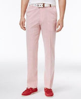 September-30-2021 Mens Slim-Fit Stretch Red/White seersucker ~ sear sucker Suit Men's Tapered Men's Dress Pants - Cheap Priced Dress Slacks For Men On Sale