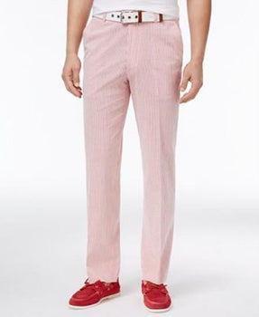 September-30-2021 Mens Slim-Fit Stretch Red/White seersucker ~ sear sucker Suit Men's Tapered Men's Dress Pants - Cheap Priced Dress Slacks For Men On Sale