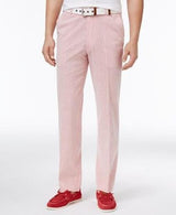 September-30-2021 Mens Slim-Fit Stretch Red/White seersucker ~ sear sucker Suit Men's Tapered Men's Dress Pants - Cheap Priced Dress Slacks For Men On Sale