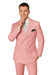 Elegant Men’s Double-Breasted Wool Suit in Soft Blush Pink