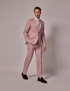 Mens Linen Suit For Beach Wedding - Summer Suit in Pink