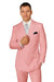 Elegant Men’s Double-Breasted Wool Suit in Soft Blush Pink
