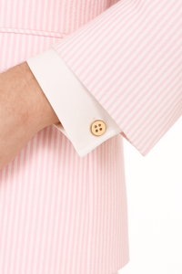 Mens Modern Slim Pink Seersucker Suit