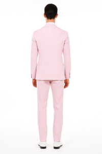 Mens Modern Slim Pink Seersucker Suit