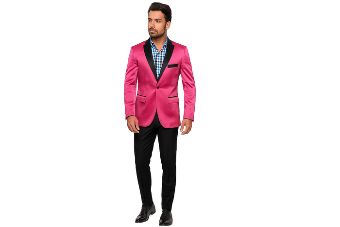 Men'S Cheap Priced Designer Fashion Dress Casual Blazer On Sale Pink Blazer - Image 2