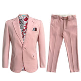 Mens Cotton Stretch Fashion Pink Suit