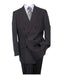 Pinstripe ~ Stripe Pattern Men's Charcoal Double Breasted Wool Peak Lapel Stripe Suit