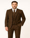 Men's Brown Pinstripe 3-Piece Suit with Matching Vest – Classic Fit Business and Formal Attire