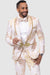 EJ Samuel Men's White & Gold Paisley Prom & Wedding Tuxedo