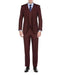 Men's Plaid checkered check pattern Burgundy Suit 2 Button Burgundy ~ Wine ~ Maroon Suit Modern-Fit Suits