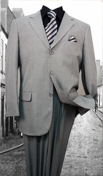 Grey Solid Color discounted Cheap Priced Business Suits Clearance Sale regular cut Available in 2 or Three ~ 3 Buttons Style Regular Classic Cut