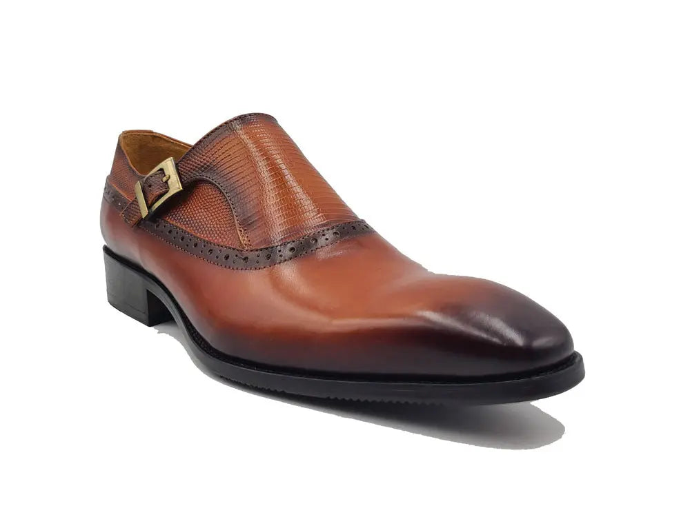 Carrucci Plain Toe Single Monk Loafer